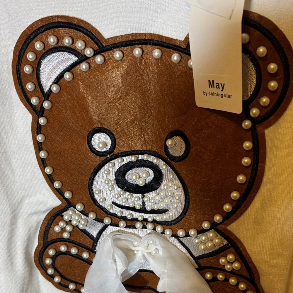 White and Brown Teddy Bear Sweater - Picture 3 of 3